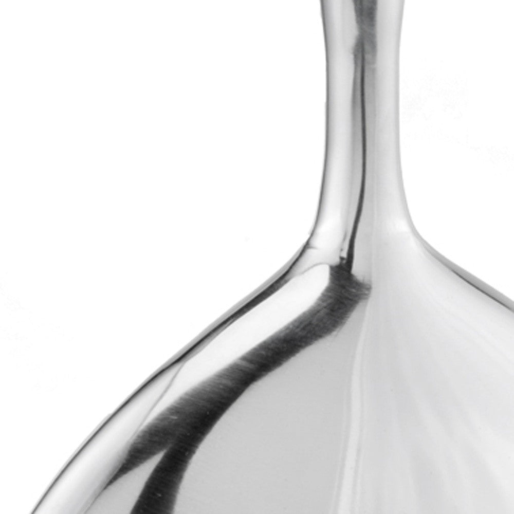 Mod Buffed Silver Long Neck Disc Vase