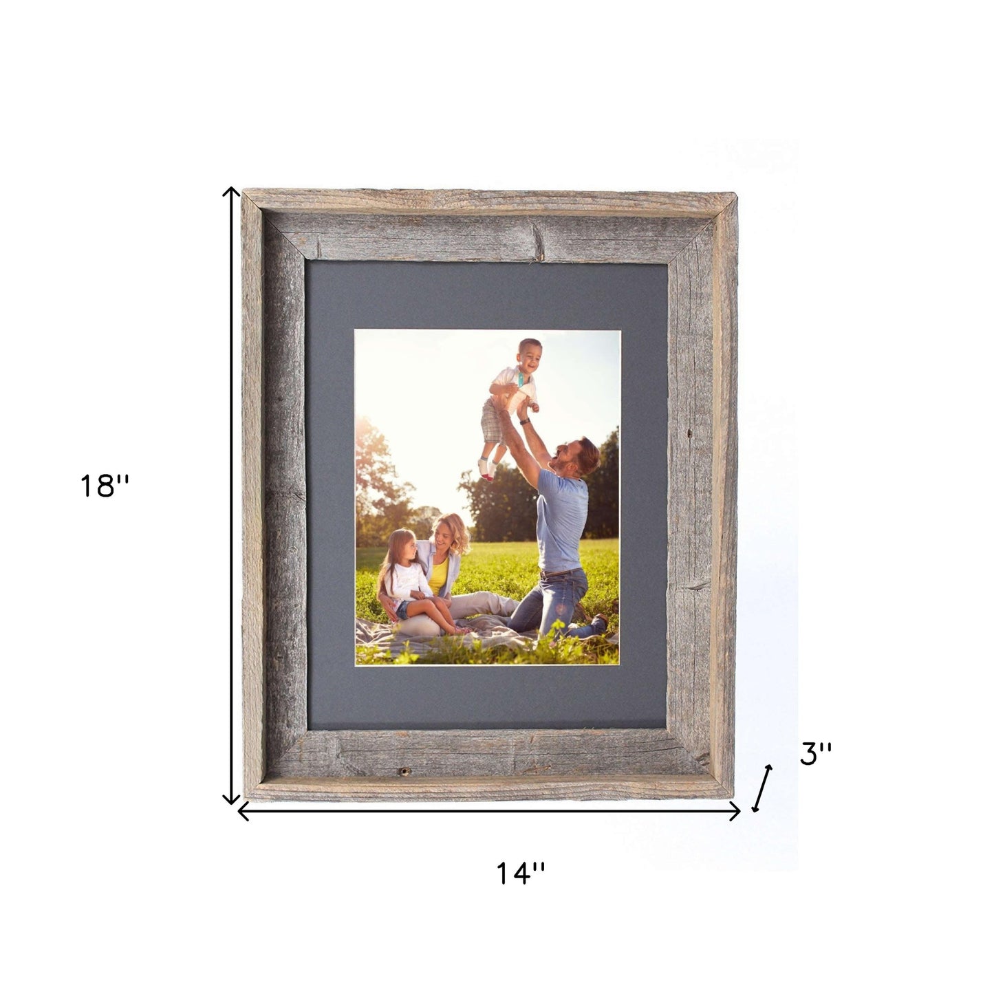 11X14 Rustic Cinder Picture Frame With Plexiglass Holder