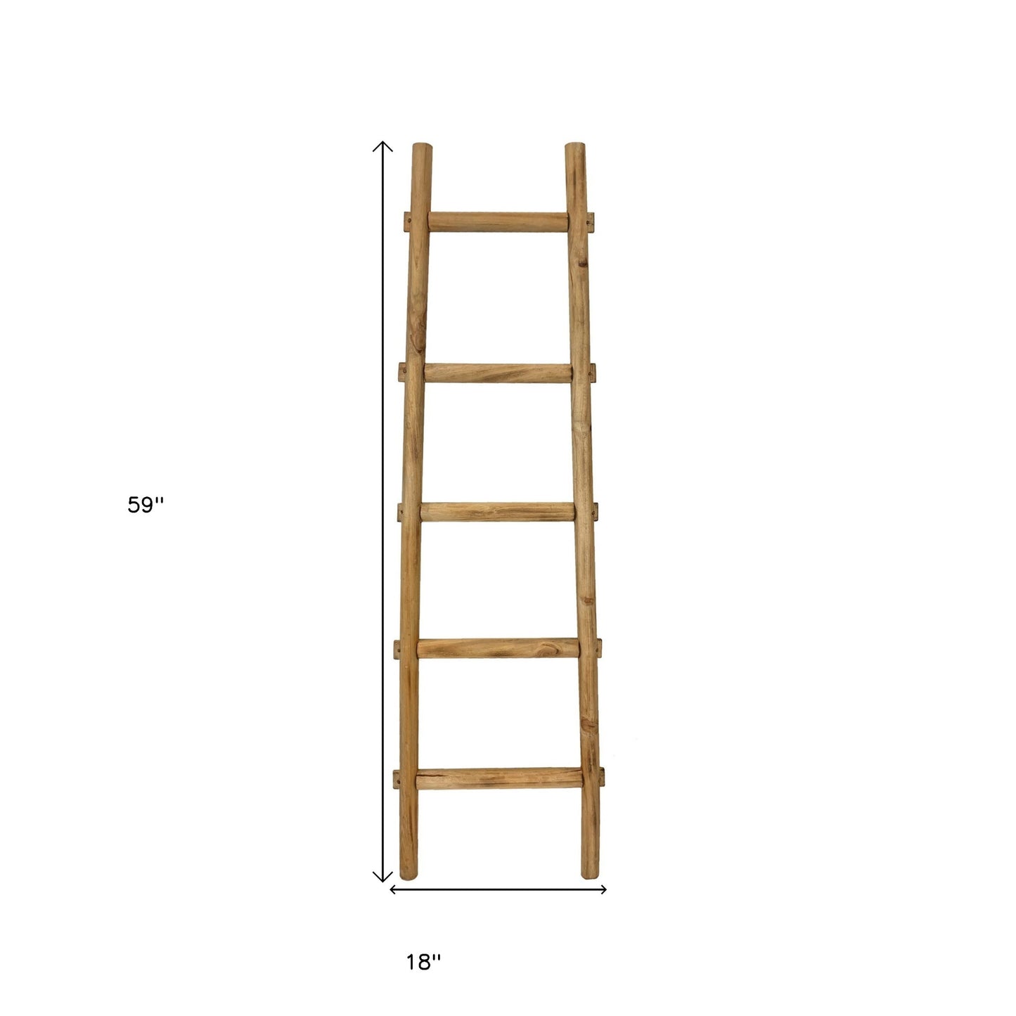 59" X 18" X 2" Brown Decorative Ladder Shelve