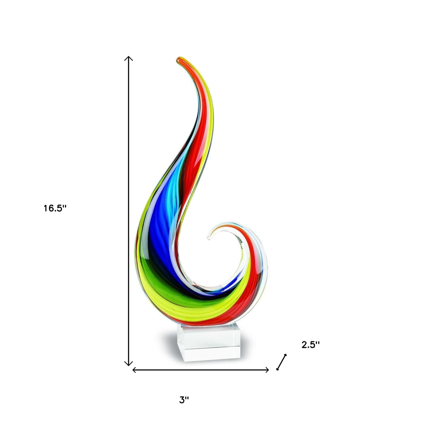 16 Multicolor Art Glass Centerpiece