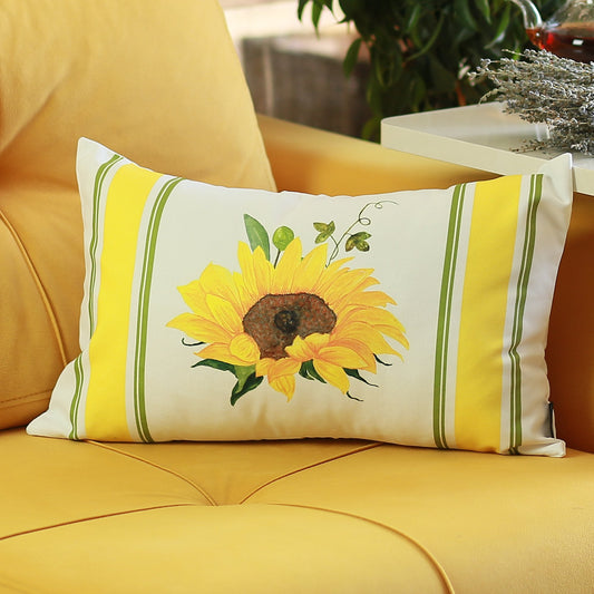 Set Of 2 20" Fall Sunflower Lumbar Pillow Cover In Multicolor