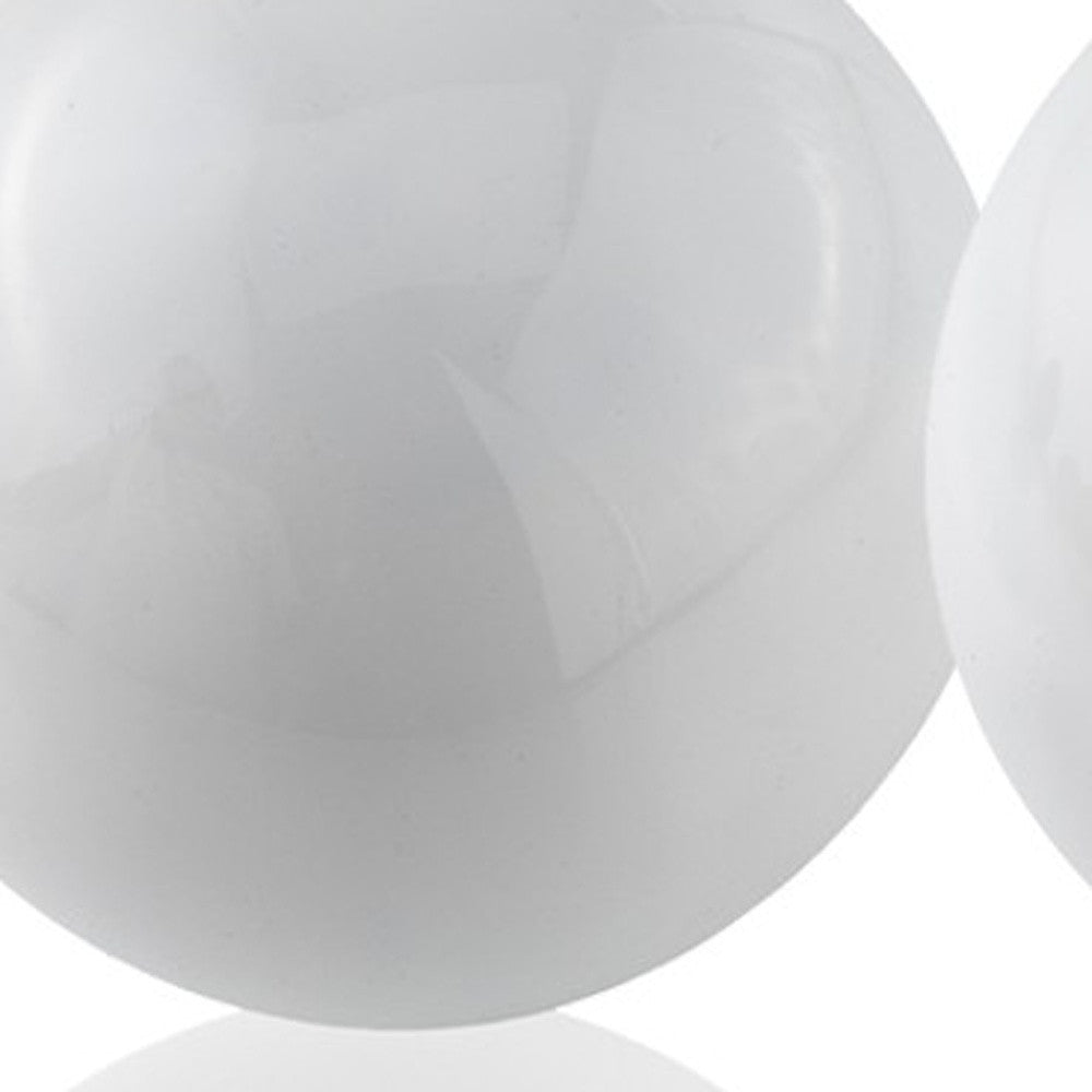Set Of 2 White Aluminum Decorative Spheres