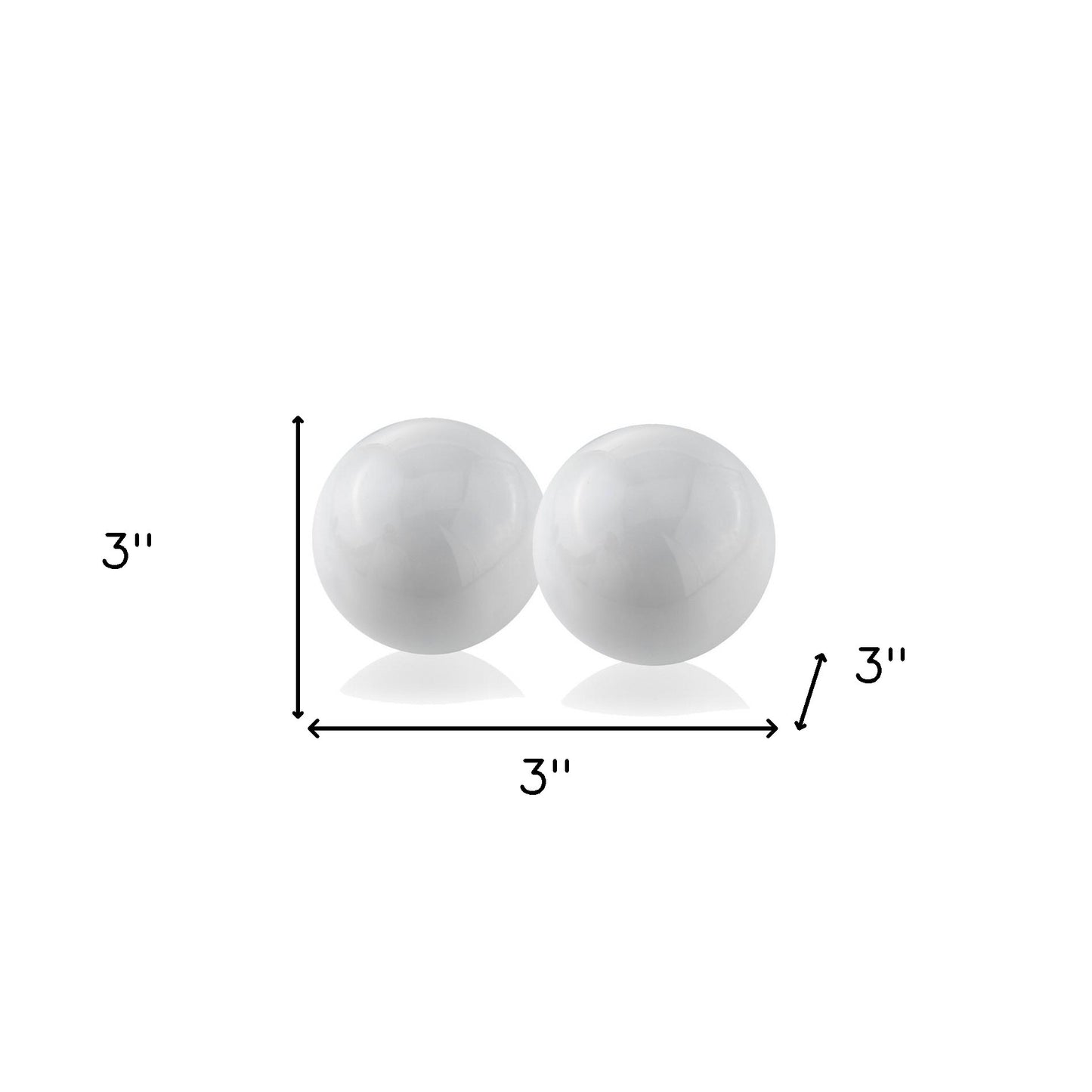 Set Of 2 White Aluminum Decorative Spheres