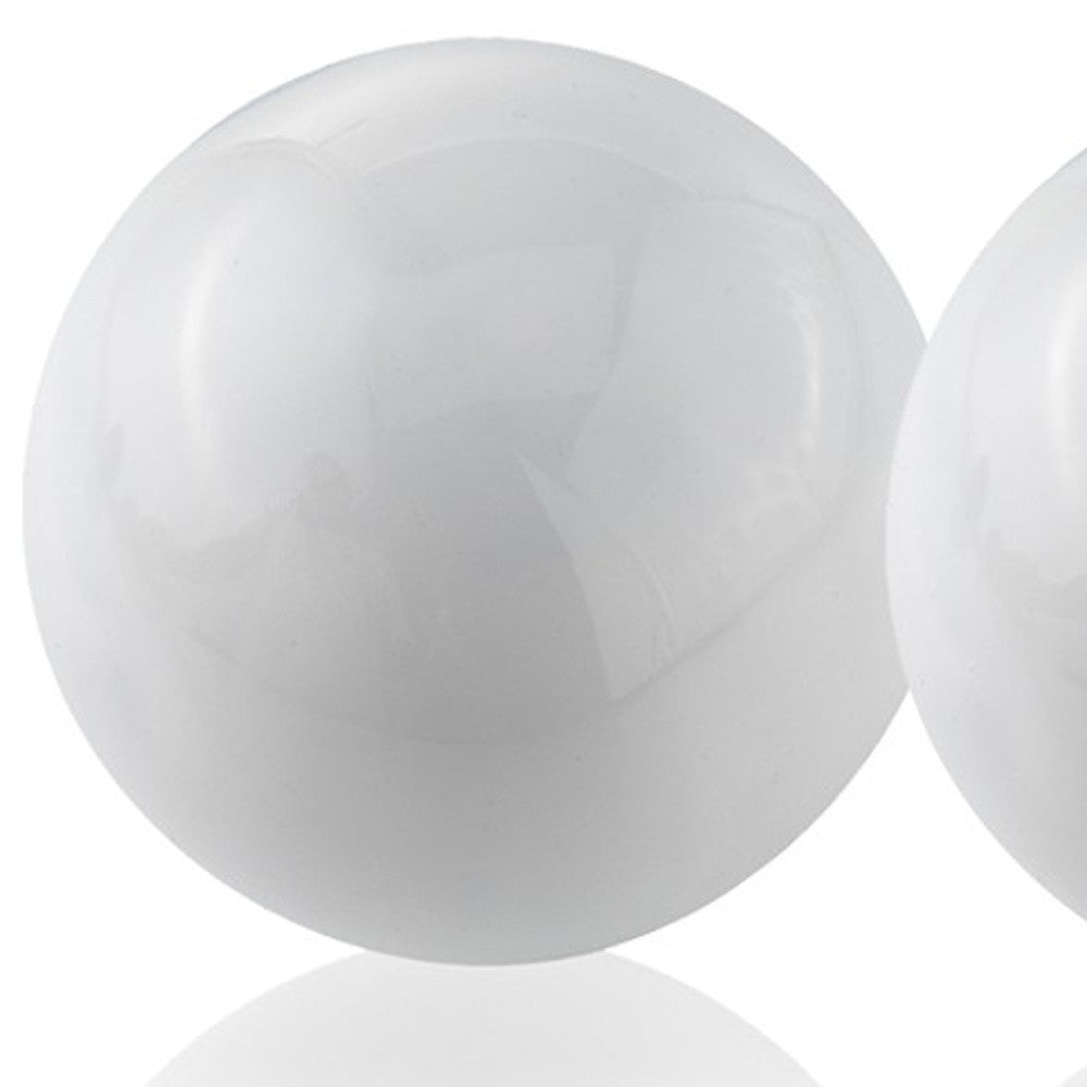 Set Of 2 White Aluminum Decorative Spheres