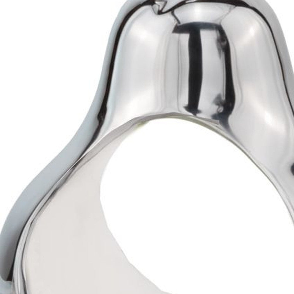 Pear Shaped Aliminum Cast Decorative Accent Bowl In White Interior