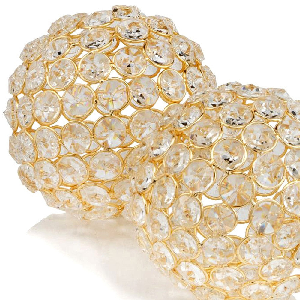Set Of 2 4" Polished Spheres In Brilliant Shiny Luster Finished And Golden Frame