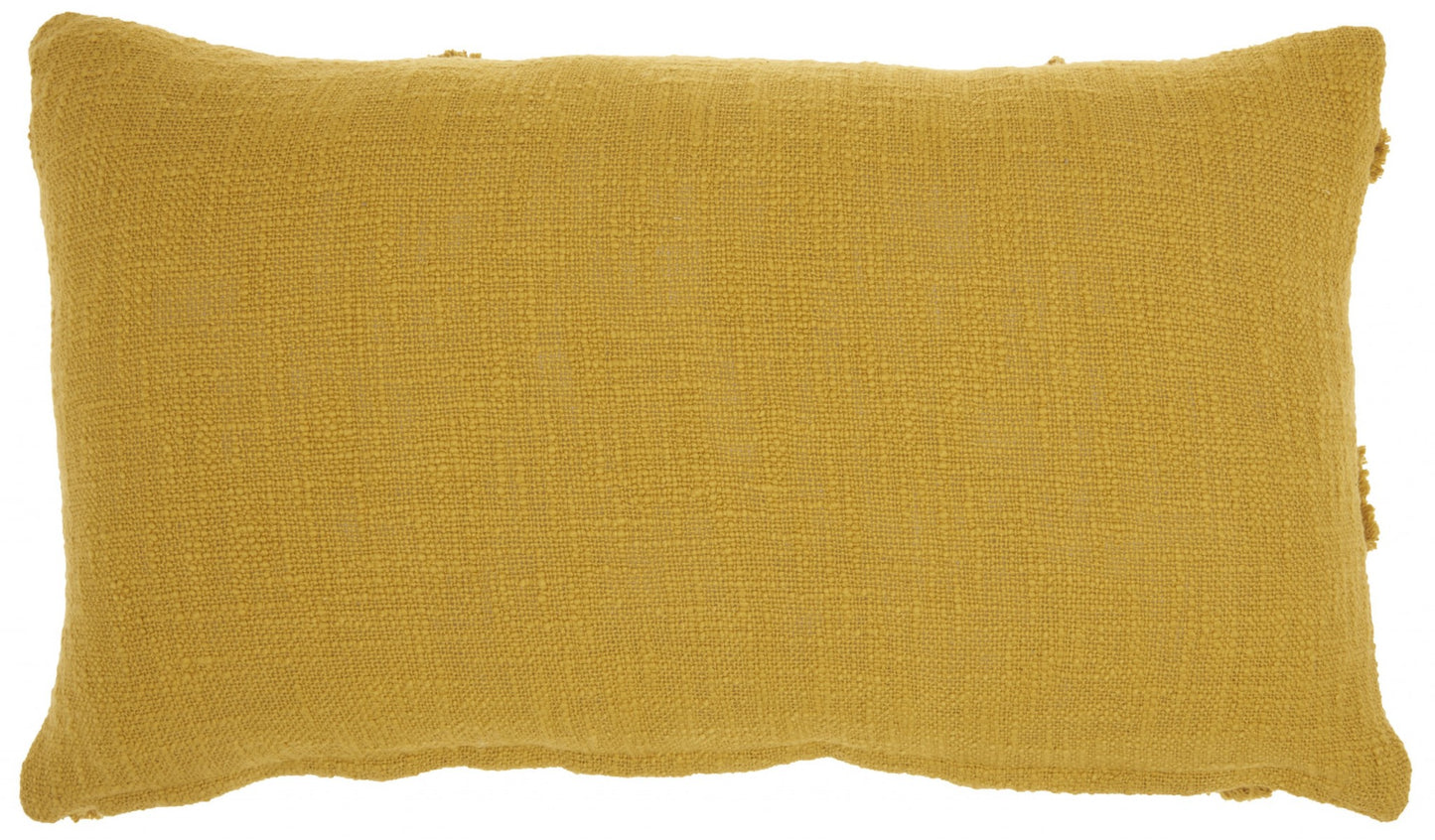 Dark Mustard Abstract Shaggy Detail Lumbar Pillow