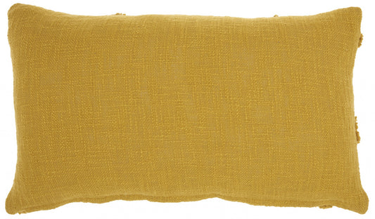 Dark Mustard Abstract Shaggy Detail Lumbar Pillow