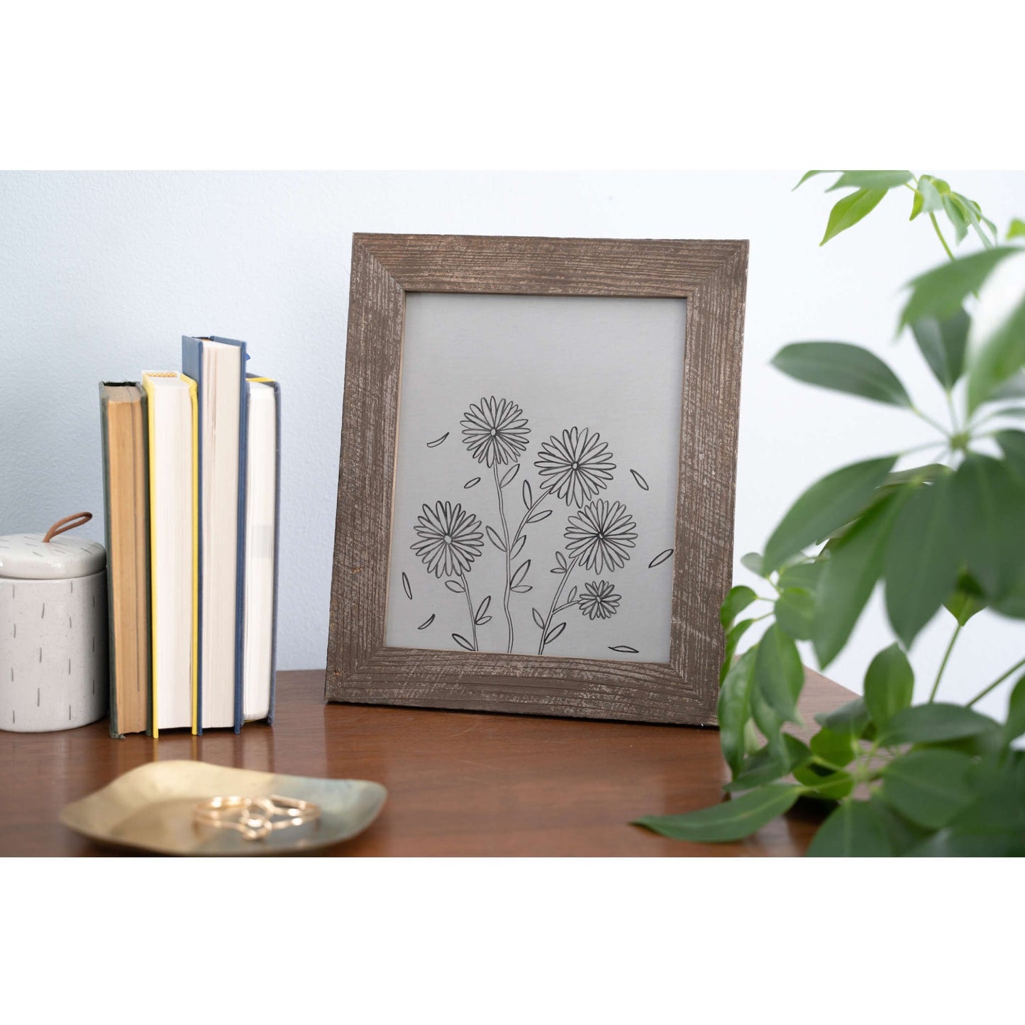 20" X 24" Rustic Farmhouse Espresso Wood Frame
