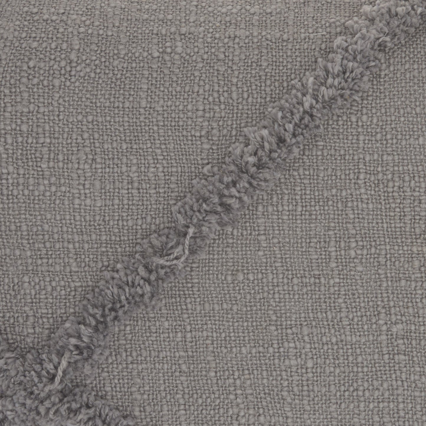 Gray Abstract Shaggy Detail Throw Pillow