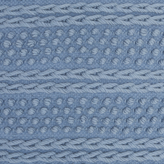 Soft Blue Textured Dots And Stripes Throw Pillow