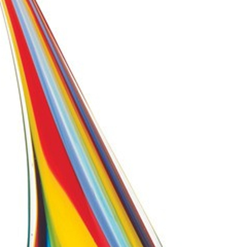 Murano Style Art Glass Primary Sailboat Sculpture