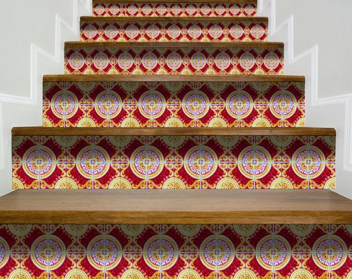 8" X 8" Golden Ruby Removable Peel And Stick Tiles