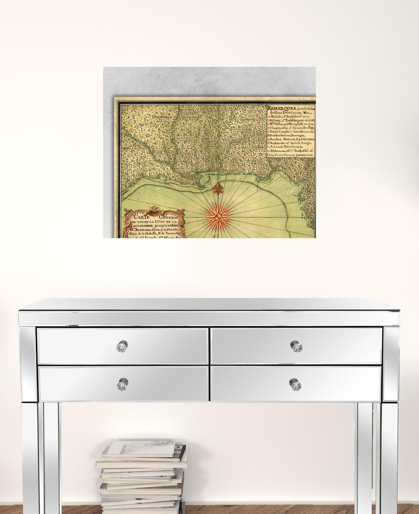 20" X 24" C1747 Map Of The Gulf Coast Vintage Poster Wall Art