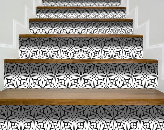 7" X 7" Black And White Silo Peel And Stick Removable Tiles