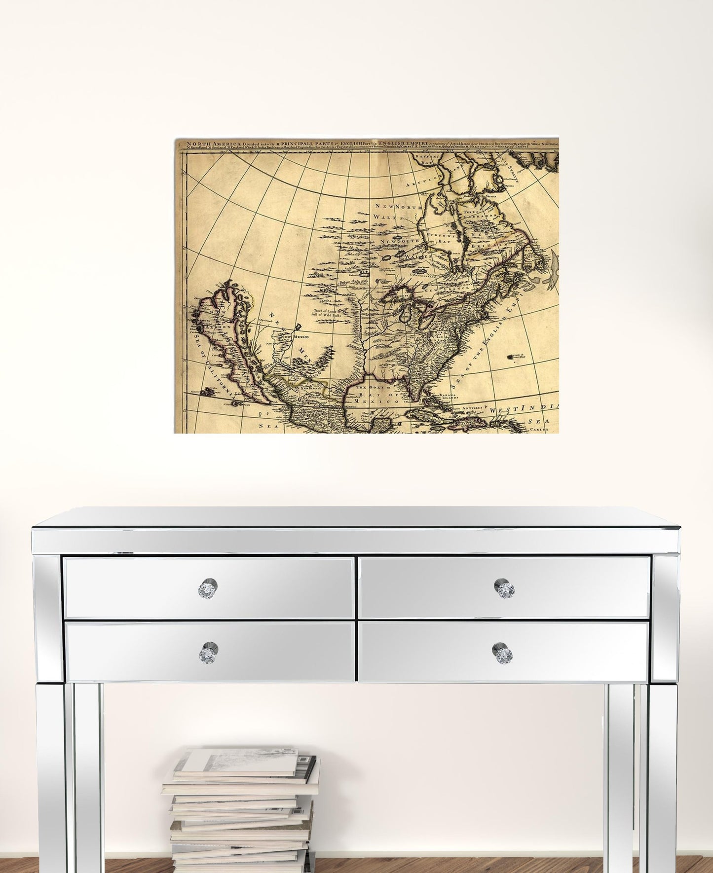 24" X 28" Map Of North America C1685 Vintage Poster Wall Art