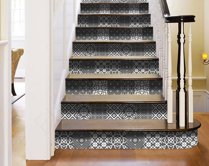 7" X 7" Gray And White Mosaic Peel And Stick Removable Tiles