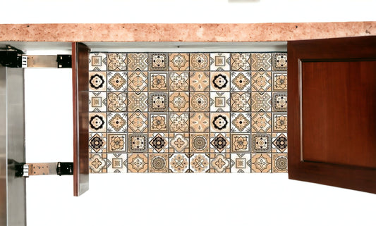 4" X 4" Shades Of Taupe Mosaic Peel And Stick Removable Tiles