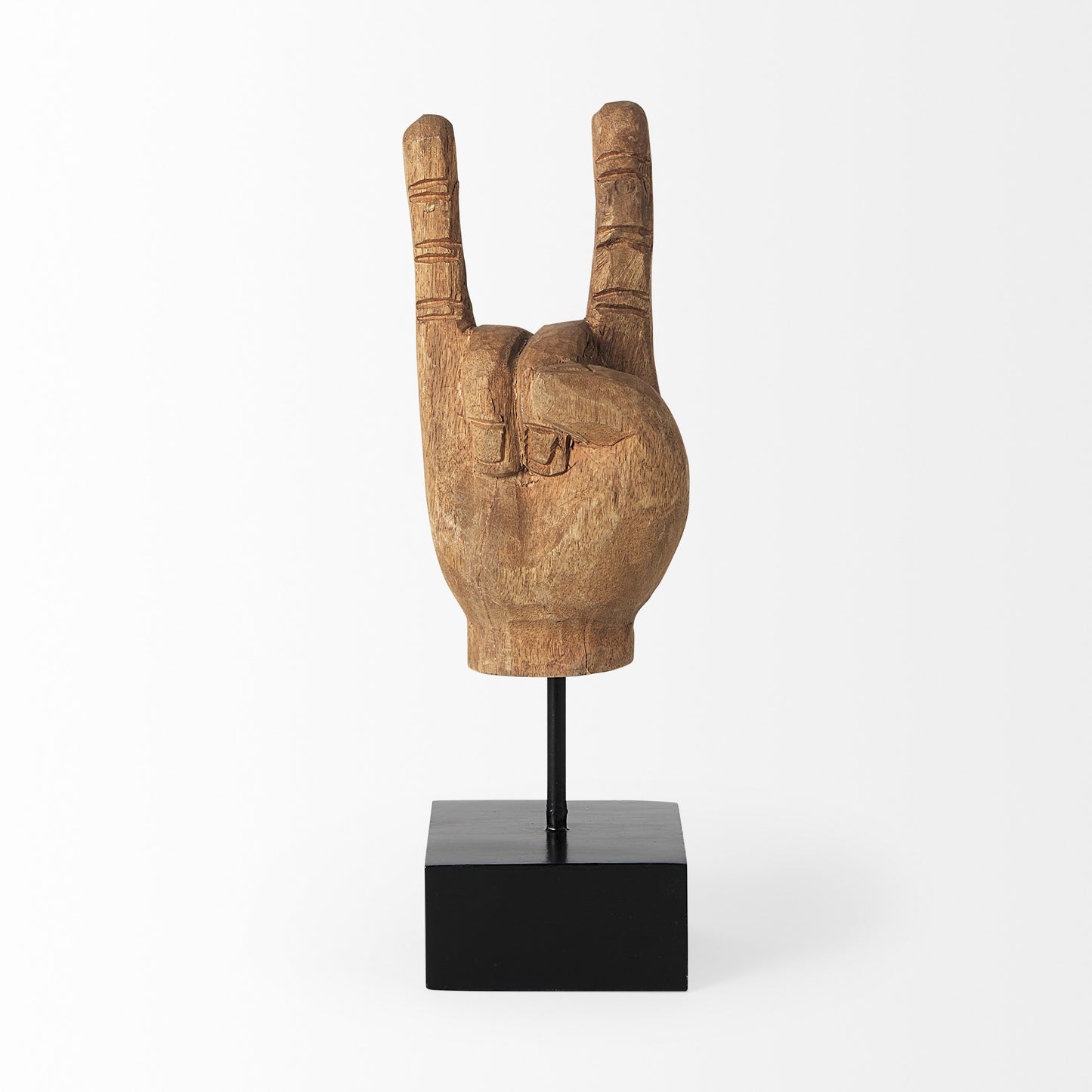 Light Brown Wooden Rock Sign Decor Piece