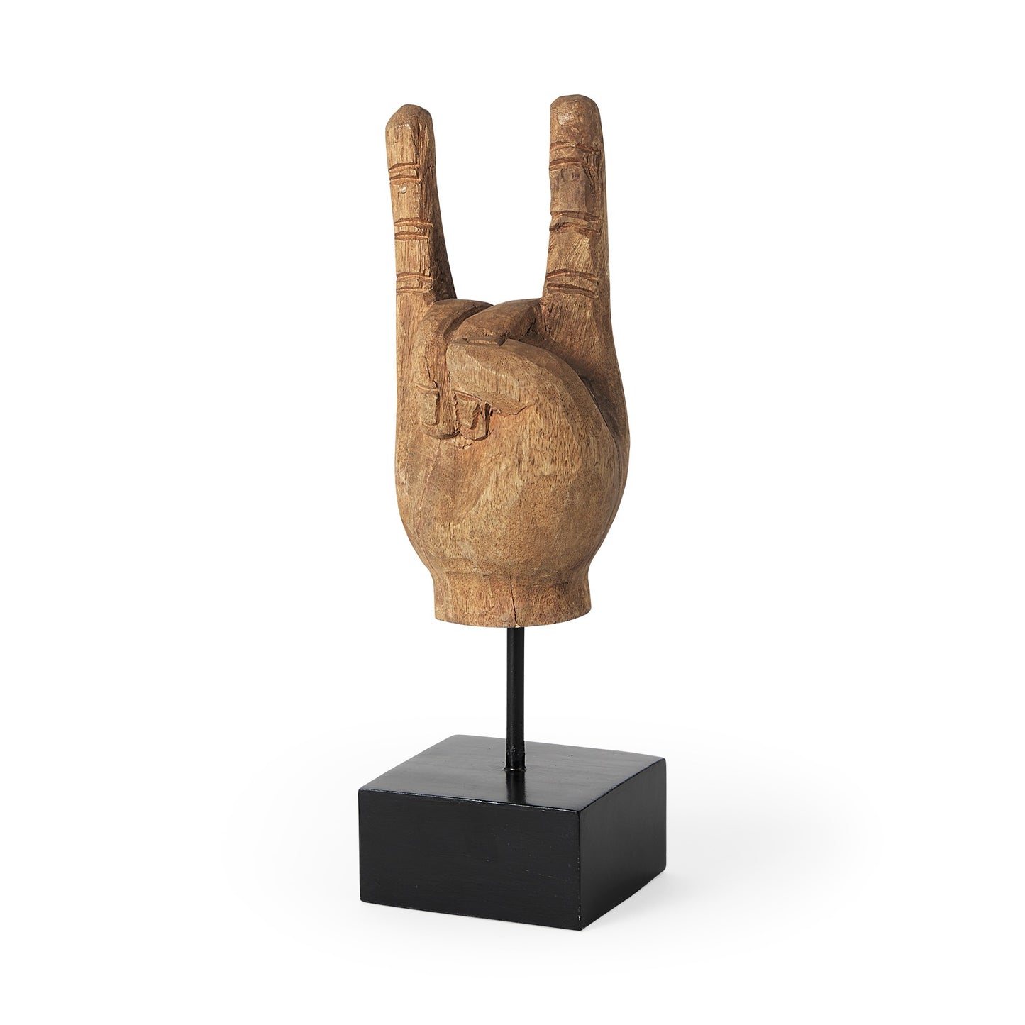 Light Brown Wooden Rock Sign Decor Piece