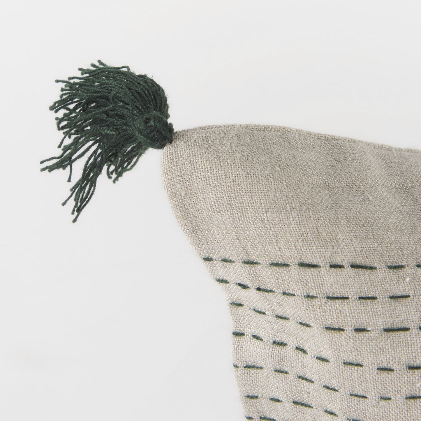 Beige And Dark Green Dotted Lumbar Pillow Cover