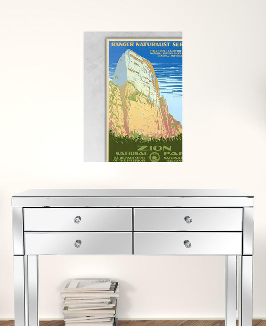 18" x 24" Zion National Park c1938 Vintage Travel Poster Wall Art