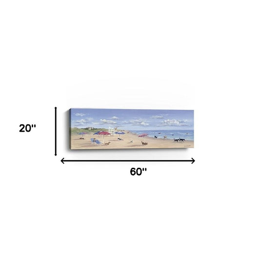 60" x 20" Dogs Rule the Beach Canvas Wall Art