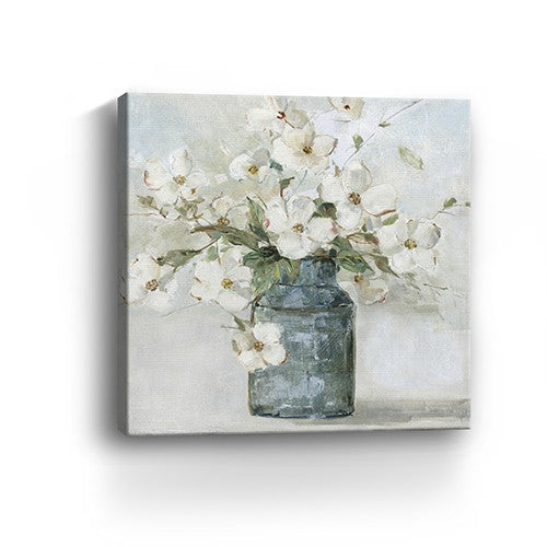 40" x 40" Watercolor Soft Pastel Dogwood Bouquet Canvas Wall Art