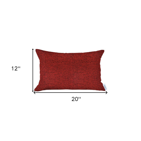 Red Solid Lumbar Throw Pillow