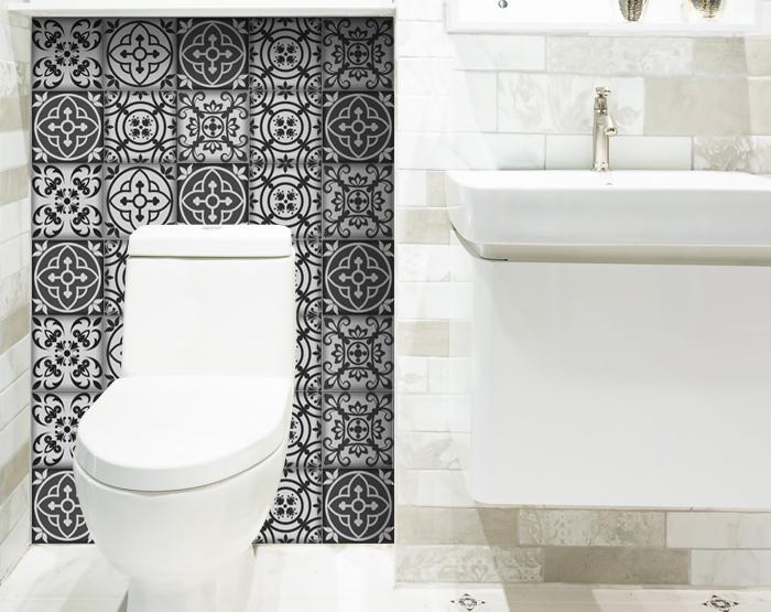 8" X 8" Gray and White Multi Peel and Stick Removable Tiles