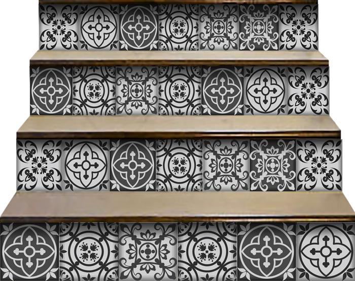 7" X 7" Gray and White Multi Peel and Stick Removable Tiles