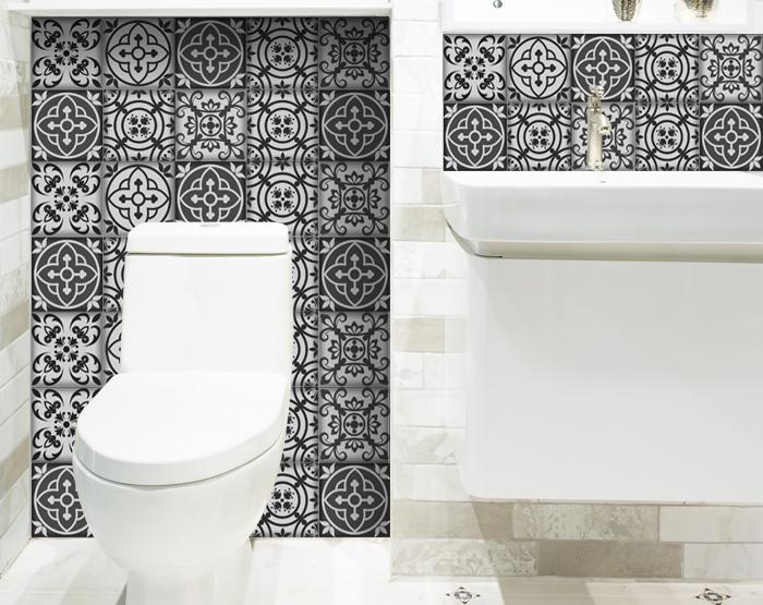 7" X 7" Gray and White Multi Peel and Stick Removable Tiles