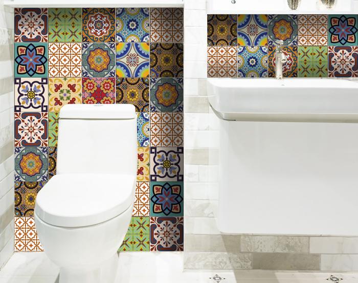 8" X 8" Auguri Geo Peel and Stick Removable Tiles