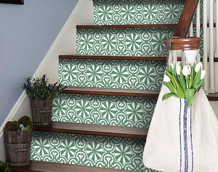 7" X 7" Glenda Sage Removable Peel and Stick Tiles