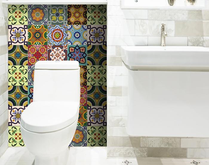 7" X 7" Auguri Flora Peel and Stick Removable Tiles