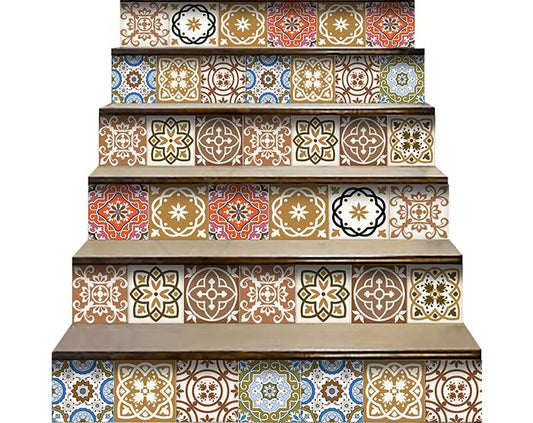 5" x 5" Snickerdoodle Mosaic Pop Peel and Stick Removable Tiles