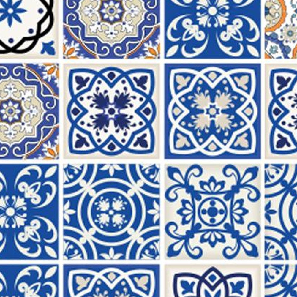 4" x 4" Blue and Aqua Pop Mosaic Peel and Stick Removable Tiles