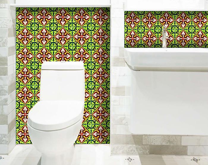 7" X 7" Green Leva Removable Peel and Stick Tiles
