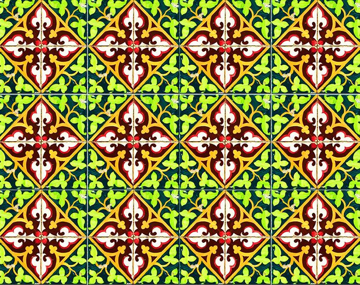 7" X 7" Green Leva Removable Peel and Stick Tiles