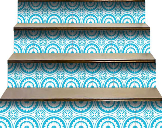 7" X 7" Aqua Gerber Removable Peel and Stick Tiles