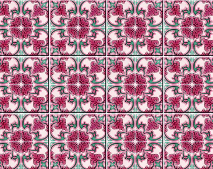 8" X 8" Rosa Pink Lea Removable Peel and Stick Tiles