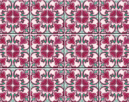 8" X 8" Rosa Pink Lea Removable Peel and Stick Tiles