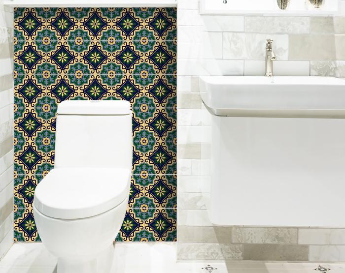 8" X 8" Agean Blue and Green Peel and Stick Tiles