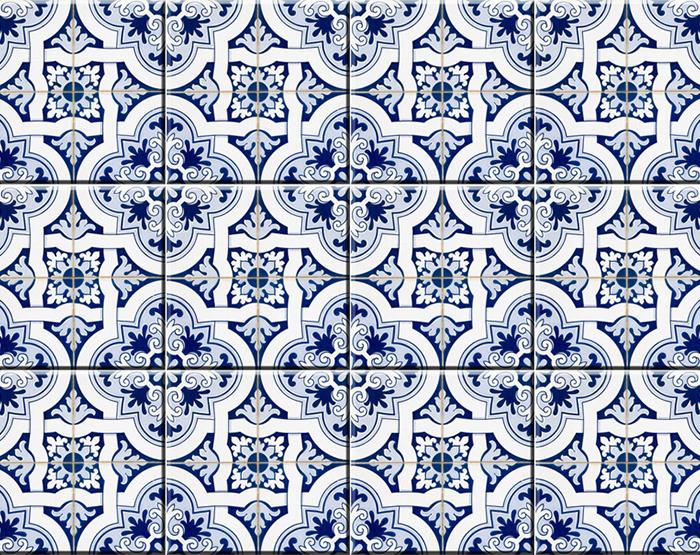 7" X 7" Blue Mia Gia Peel And Stick Removable Tiles
