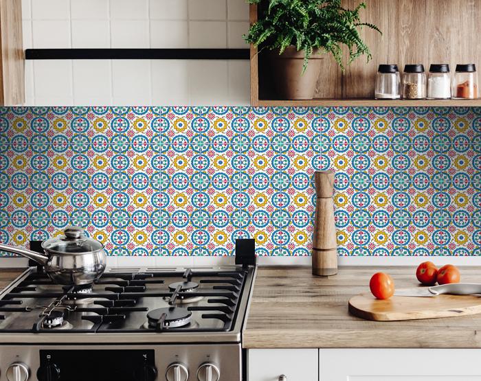 7" X 7" Raffia Gia Removable Peel and Stick Tiles