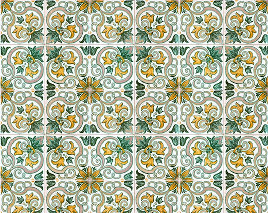 4" X 4" Green Yellow Melo Peel And Stick Tiles