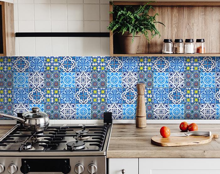 7" X 7" Greta Multi Mosaic Peel and Stick Tiles