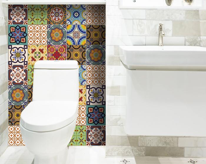7" X 7" Auguri Geo Peel and Stick Removable Tiles