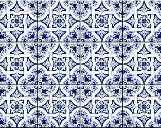 5" X 5" Blue Mia Gia Peel And Stick Removable Tiles