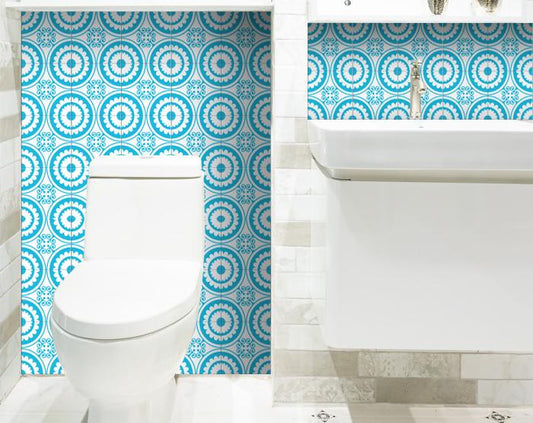 6" X 6" Aqua Gerber Removable Peel and Stick Tiles